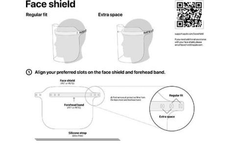 Instrucciones de montaje de la pantalla protectora de Apple.