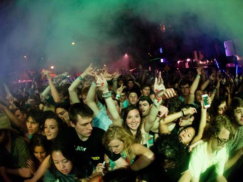 A crowd at a concert.