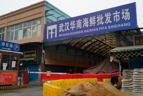 A photo of the Wuhan Seafood Wholesale market, January 21, 2020. A photo of the Wuhan Seafood Wholesale market, January 21, 2020.