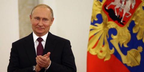 Russian President Vladimir Putin applauds during the State Awards Ceremony at the Grand Kremlin Palace in Moscow, Russia.
Photo by Mikhail Svetlov/Getty Images
Russian President Vladimir Putin applauds during the State Awards Ceremony at the Grand Kremlin Palace in Moscow, Russia.
Photo by Mikhail Svetlov/Getty Images