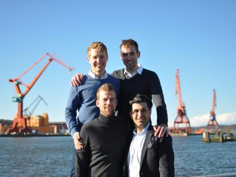 Los cofundadores de Trine: Christoffer Falsen, Andreas Lehner, Christian Genne, y Sam Manaberi.