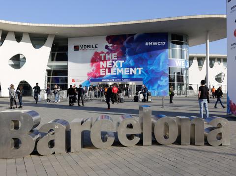 Entrada MWC Entrada a la Fira de Barcelona para el Mobile World Congress