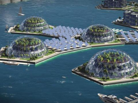 The Seasteading Institute's vision of an artificial floating island in French Polynesia. The Seasteading Institute's vision of an artificial floating island in French Polynesia.