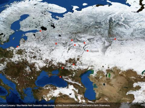 Satellite images reveal what Russia's World Cup stadiums look like from space Satellite images reveal what Russia's World Cup stadiums look like from space