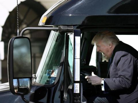 President Donald Trump at an event welcoming truckers and CEOs to attend a healthcare meeting at the White House in 2017. President Donald Trump at an event welcoming truckers and CEOs to attend a healthcare meeting at the White House in 2017.