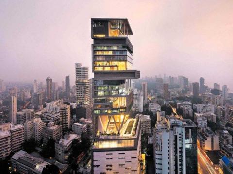In 2006, Indian business magnate Mukesh D. Ambani built the 27-floor Antilia skyscraper, which serves as his private residence. In 2006, Indian business magnate Mukesh D. Ambani built the 27-floor Antilia skyscraper, which serves as his private residence.