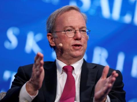 Alphabet executive chairman Eric Schmidt speaks at the 2017 SALT conference in Las Vegas. Alphabet executive chairman Eric Schmidt speaks at the 2017 SALT conference in Las Vegas.