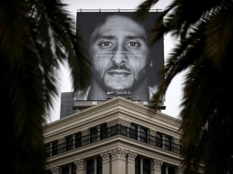 Nike's new campaign features former NFL player Colin Kaepernick. Nike's new campaign features former NFL player Colin Kaepernick.