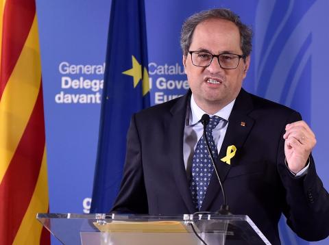 El presidente de la Generalitat catalana, Quim Torra, en Bruselas, el 28 de julio de 2018. El presidente de la Generalitat catalana, Quim Torra, en Bruselas, el 28 de julio de 2018.
