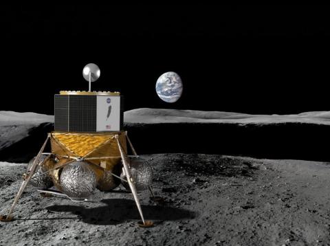 Blue Moon is a concept for a "large lunar lander" that Jeff Bezos' aerospace company, Blue Origin, plans to build and launch. Blue Moon is a concept for a "large lunar lander" that Jeff Bezos' aerospace company, Blue Origin, plans to build and launch.