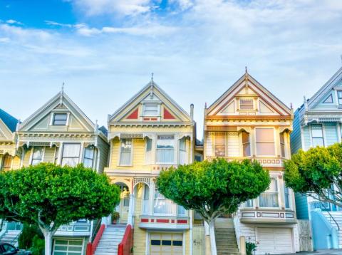 San Francisco's famous "Painted Ladies" homes. San Francisco's famous "Painted Ladies" homes.