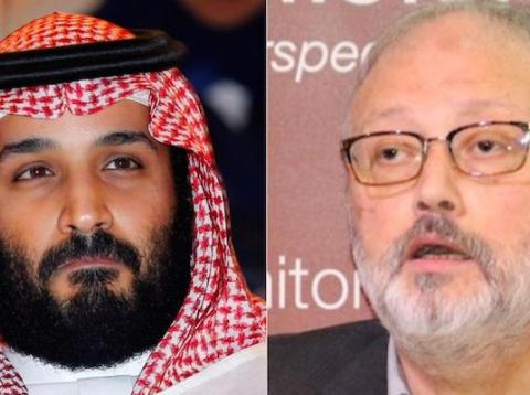 A composite image of Saudi Crown Prince Mohammed bin Salman and Jamal Khashoggi. A composite image of Saudi Crown Prince Mohammed bin Salman and Jamal Khashoggi.