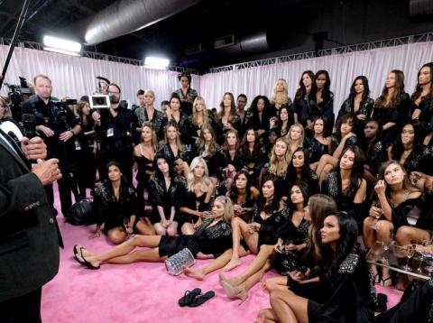 Ed Razek speaks to the 2018 Victoria's Secret runway models backstage during the 2018 Victoria's Secret Fashion Show at Pier 94 on November 8, 2018 in New York City. Ed Razek speaks to the 2018 Victoria's Secret runway models backstage during the 2018 Victoria's Secret Fashion Show at Pier 94 on November 8, 2018 in New York City.