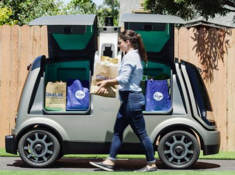 The grocery chain Kroger has partnered with autonomous vehicle company Nuro on deliveries in Arizona. The grocery chain Kroger has partnered with autonomous vehicle company Nuro on deliveries in Arizona.