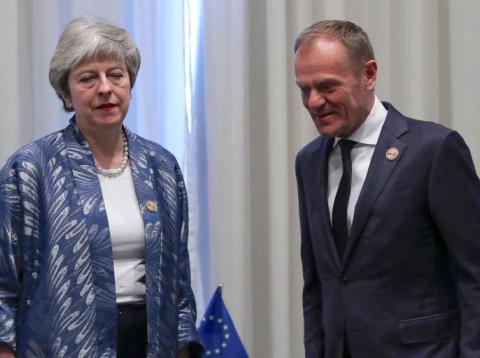 Theresa May y Donald Tusk Theresa May y Donald Tusk