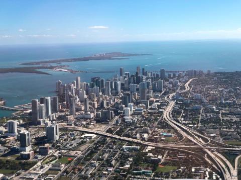 The average elevation of Miami is just six feet above sea level. The average elevation of Miami is just six feet above sea level.