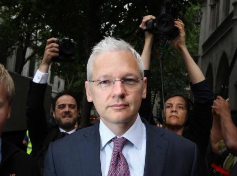 Ecuadorian officials deny WikiLeaks' claim that Julian Assange is about to be kicked out its embassy in London Ecuadorian officials deny WikiLeaks' claim that Julian Assange is about to be kicked out its embassy in London