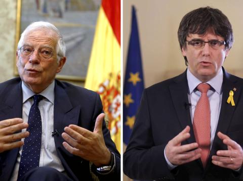 Josep Borrell y Carles Puigdemont Josep Borrell y Carles Puigdemont