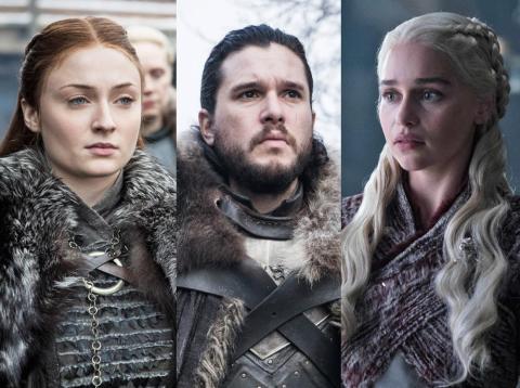 Sansa Stark, Jon Snow, and Daenerys Targaryen on "Game of Thrones" season eight. Sansa Stark, Jon Snow, and Daenerys Targaryen on "Game of Thrones" season eight.