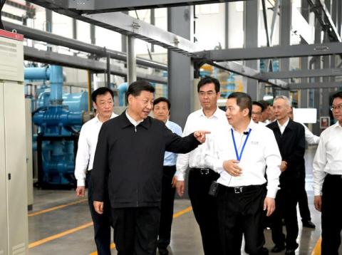 Chinese President Xi Jinping visiting JL MAG Rare-Earth Company's factory in Ganzhou, in eastern China, on May 20. That visit prompted speculation that Beijing would withhold rare-earth exports to the US in the trade war. Chinese President Xi Jinping visiting JL MAG Rare-Earth Company's factory in Ganzhou, in eastern China, on May 20. That visit prompted speculation that Beijing would withhold rare-earth exports to the US in the trade war.