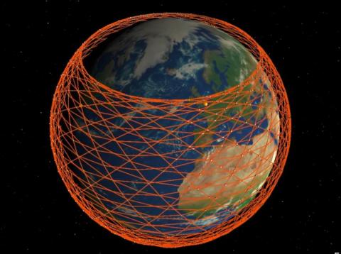 An illustration of Starlink, a fleet of internet-providing satellites that may one day surround the world. An illustration of Starlink, a fleet of internet-providing satellites that may one day surround the world.