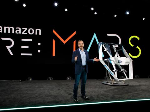 Jeff Wilke, Amazon's worldwide consumer CEO, shows off Amazon's Prime Air delivery drone. Jeff Wilke, Amazon's worldwide consumer CEO, shows off Amazon's Prime Air delivery drone.