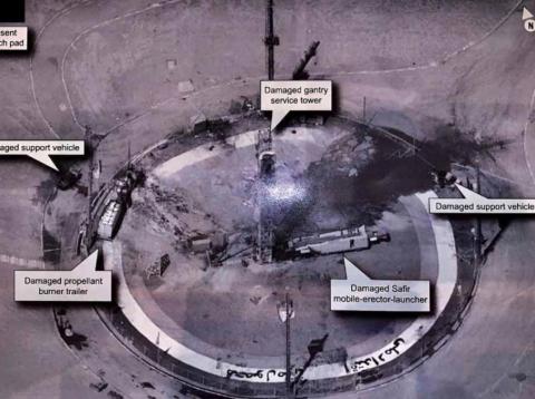 President Trump tweeted out a high-resolution image of the launch pad where one of Iran's rockets blew up. President Trump tweeted out a high-resolution image of the launch pad where one of Iran's rockets blew up.