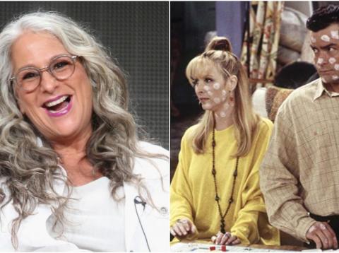 Marta Kauffman, left, and Lisa Kudrow and Charlie Sheen in "The One With The Chicken Pox." Marta Kauffman, left, and Lisa Kudrow and Charlie Sheen in "The One With The Chicken Pox."