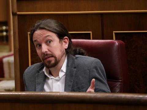 Pablo Iglesias, durante una sesión en el Congreso de los Diputados Pablo Iglesias, durante una sesión en el Congreso de los Diputados