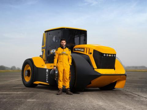 British motorsports personality Guy Martin was behind the wheel for the record run. British motorsports personality Guy Martin was behind the wheel for the record run.