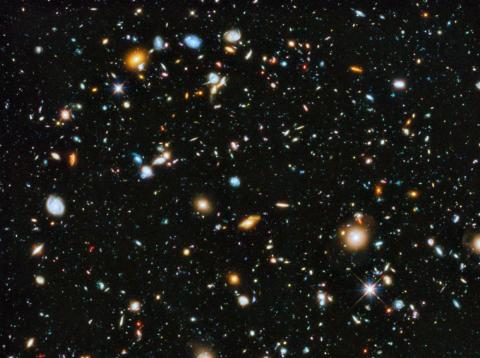 Nine years' worth of observations by the Hubble Space Telescope revealed about 10,000 galaxies in one of the deepest, darkest patches of night sky in the universe. Nine years' worth of observations by the Hubble Space Telescope revealed about 10,000 galaxies in one of the deepest, darkest patches of night sky in the universe.