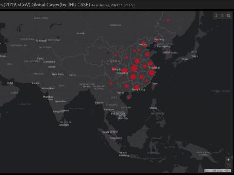 Este mapa muestra la propagación del coronavirus de Wuhan. Este mapa muestra la propagación del coronavirus de Wuhan.