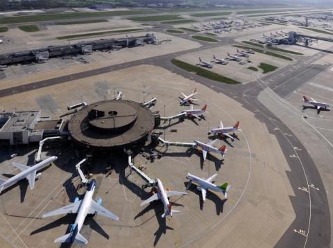 Planes parked at London's Gatwick Airport in 2010. Planes parked at London's Gatwick Airport in 2010.