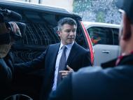 Former Uber CEO Travis Kalanick leaves a courthouse on February 6, 2018 in San Francisco, California.