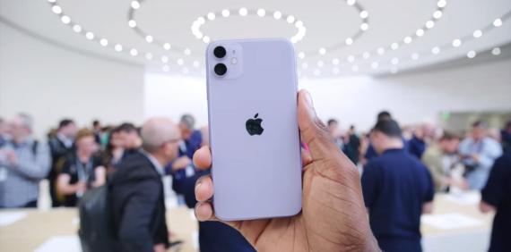 Apple's new iPhone 11, in the new purple color